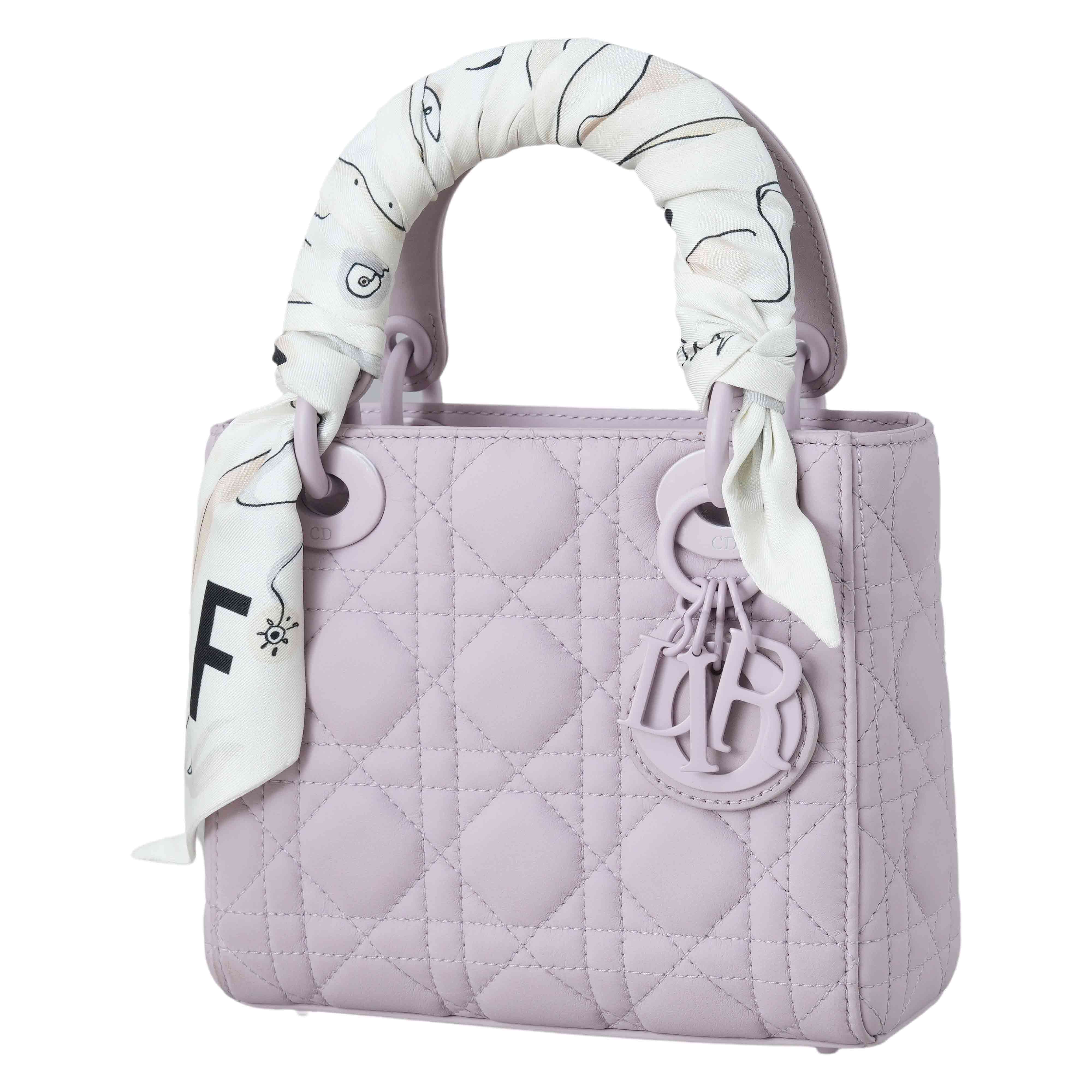 CHRISTIAN DIOR(USED)크리스찬디올 매트 까나쥬 레이디디올 미니 백& 방도